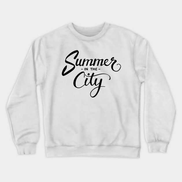 Summer in the City BLACK Crewneck Sweatshirt by fadogar